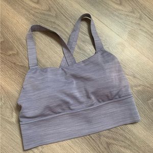 Athleta Warrior Longline Sports Bra A-C small Heather purple